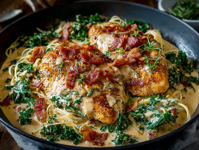 Creamy Country Dijon Chicken, Pasta, Kale - NEW