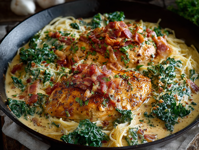 Creamy Country Dijon Chicken, Pasta, Kale - NEW