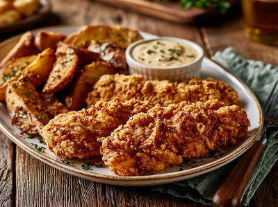 Honey Fried Chicken Tenders, Savory Potato Wedges, Ranch - NEW