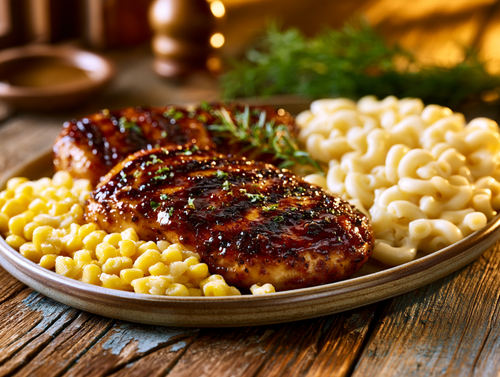 Smokey Cajun Chicken, Buttery Corn, Mac and Cheese - NEW