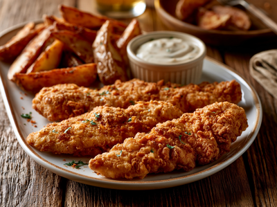 Honey Fried Chicken Tenders, Savory Potato Wedges, Ranch - NEW