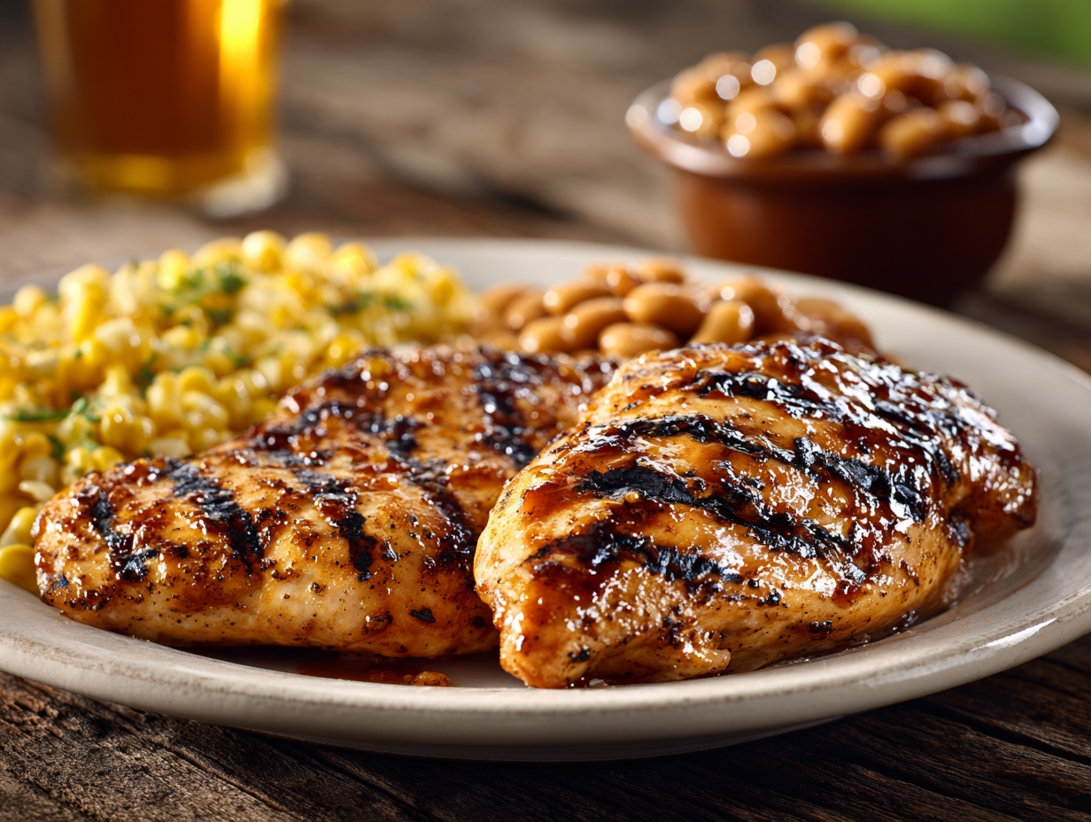 Peach BBQ Chicken, Sweet Corn, Baked Beans - NEW