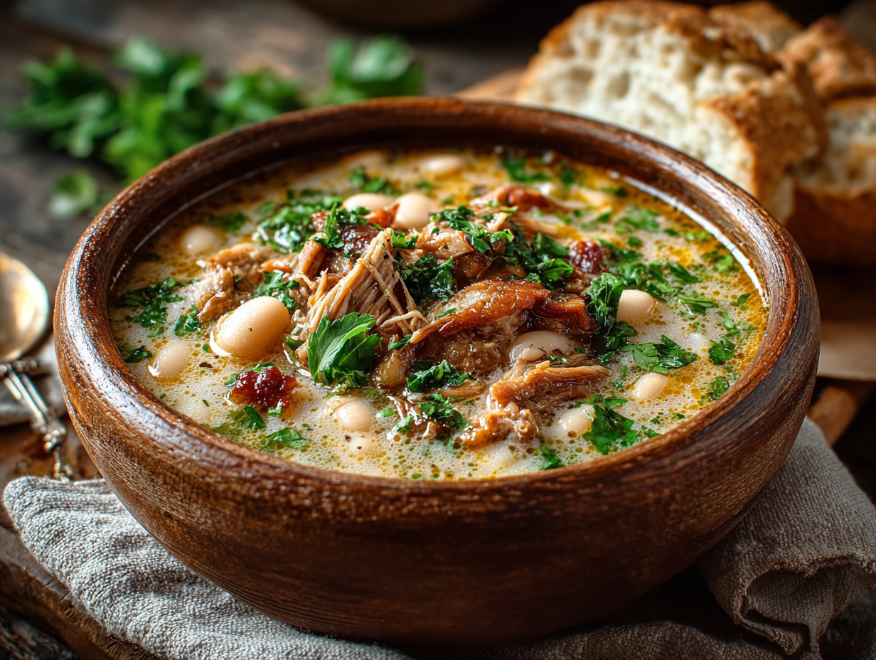 Slow-Cooked Braised Pork, White Beans Soup - NEW