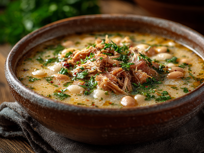 Slow-Cooked Braised Pork, White Beans Soup - NEW
