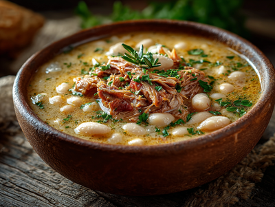 Slow-Cooked Braised Pork, White Beans Soup - NEW