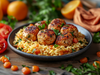 Savory Chicken Meatballs, Mediterranean Rice, Broccoli - NEW