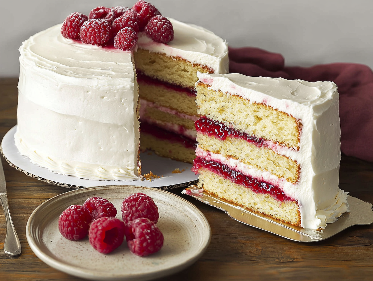 White Chocolate Raspberry Cake