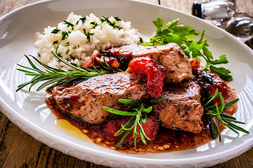 Aloha Pineapple Pork Tenderloin, Coconut Fried Rice