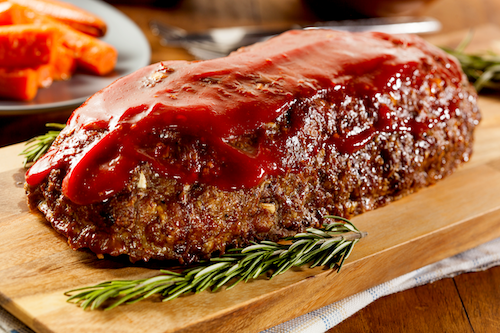 Hickory BBQ Meatloaf, Honey Pleasing Beans, Mashed Potatoes