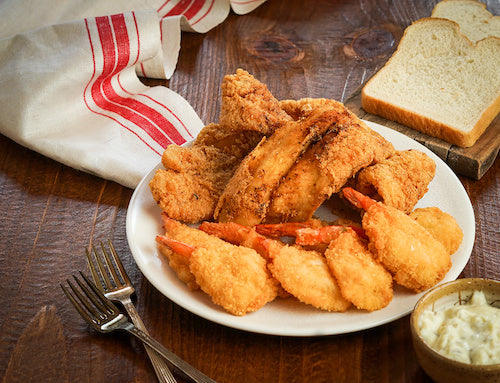 Beer Battered Catfish and Shrimp Basket