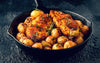 Chicken Kiev, Garlic Potatoes and Veggies - Lower Carb