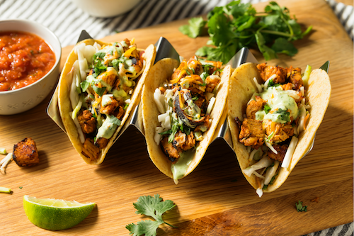 Chicken Street Tacos with Cilantro Ranch Crema