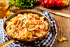 Farfalle with Chicken, Roasted Garlic and Peppers - New