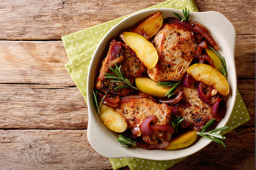 Flame Roasted Pork Tenderloin, Fuji Apples, Rice Pilaf