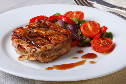 Garlic Butter Pork Steak, Mashed Potatoes, Veggies - NEW