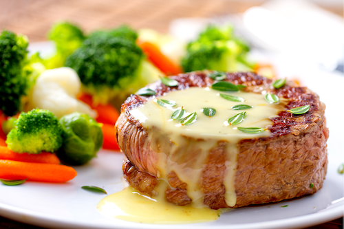 Grilled Filet Mignon Beurre Blanc & Veggies