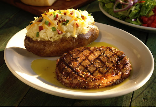 Sirloin Steak, Loaded Twice Baked Potato, Spinach Saute