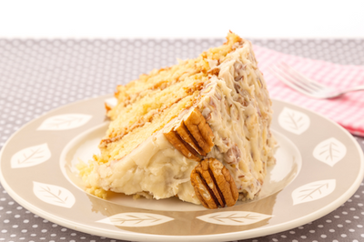 Southern Butter Pecan Cream Cake Slice - Sweet Saturday