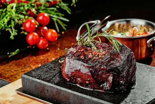 Juicy Filet Mignon, Bacon Bourbon Jam, Cheesy Scalloped Potatoes