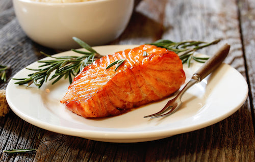 Korean Glazed Salmon with Quinoa Rice Pilaf