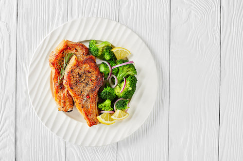 Lower Carb - Lemon Pepper Pork Chops Broccoli