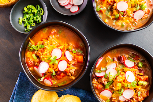 Loaded Chili and Cornbread