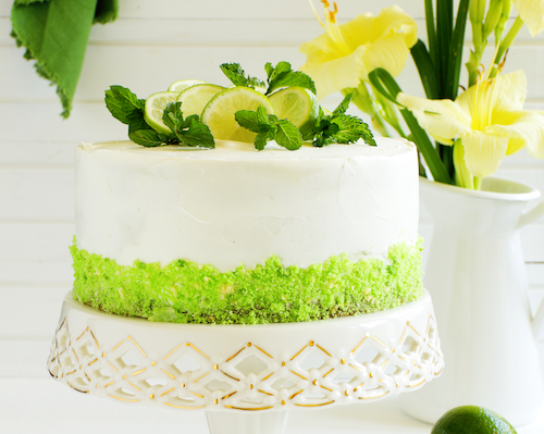 St Patrick's Macadamia Key Lime Cake with White Chocolate Crunch