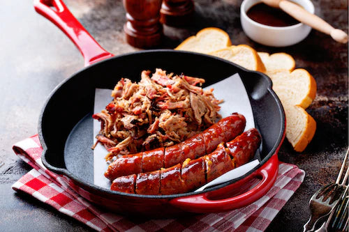 Hickory Smoked BBQ Brisket, Smoked Sausage, Au Gratin Potatoes, Veggies - NEW