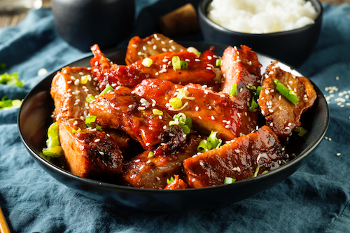 Asian Glazed Beef, Fried Rice