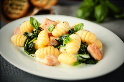 Salmon Gnocchi Alfredo