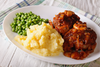 Savory Mini Meatloafs, Mashed Potatoes, English Peas
