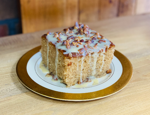 Pecan Praline Cake with Butter Sauce