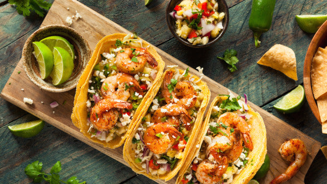 Shrimp Taco Trio with Southwest Cole Slaw