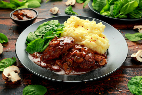 Steakhouse Meatloaf, Mashed Potatoes, Green Bean Almondine