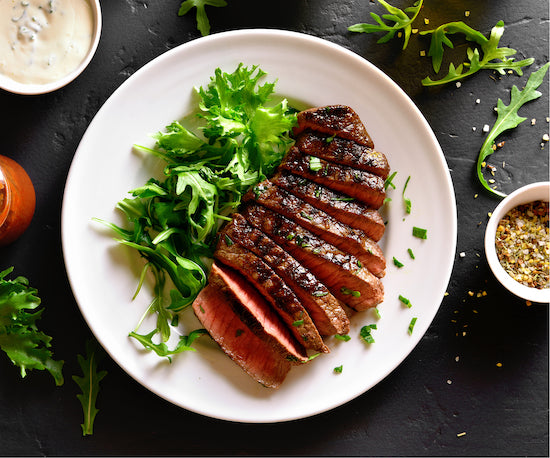Steakhouse and Veggie Dinner with Garlic Aioli