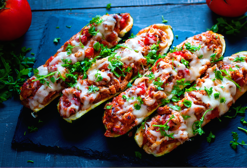 Stuffed Zucchini Bolognese - Lower Carb