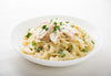 Chicken Fettuccine Alfredo. Our tender grilled chicken is cooked in a cheesy, homemade creamy Alfredo sauce served over a bed of fettuccine.