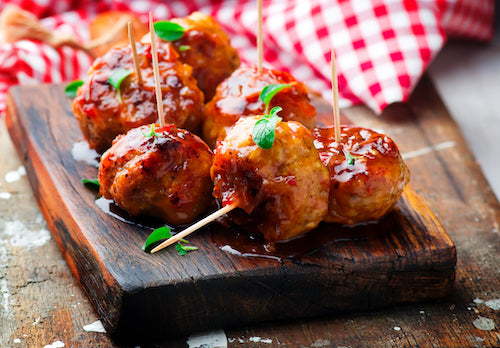 Sweet BBQ Meatballs with Savory Potatoes