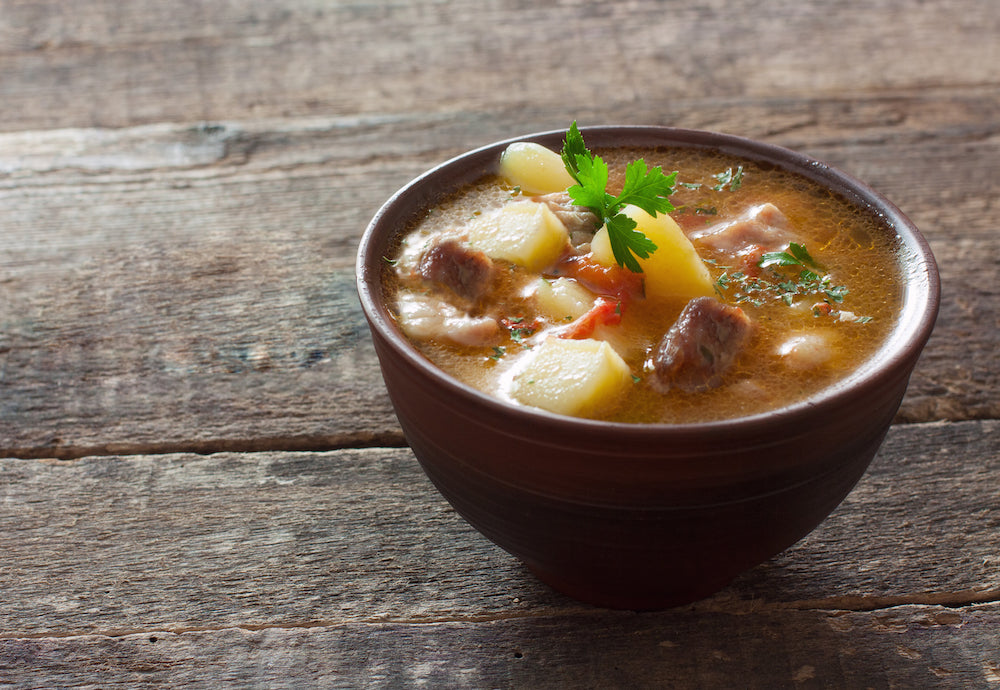 Beef and Vegetable Stew. Our beef and vegetable stew is the perfect comforting meal to come home to. Slow cooked beef mixed with potatoes, carrots and peas.