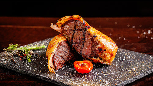 Beef Wellington, Roasted Potatoes, Veggies