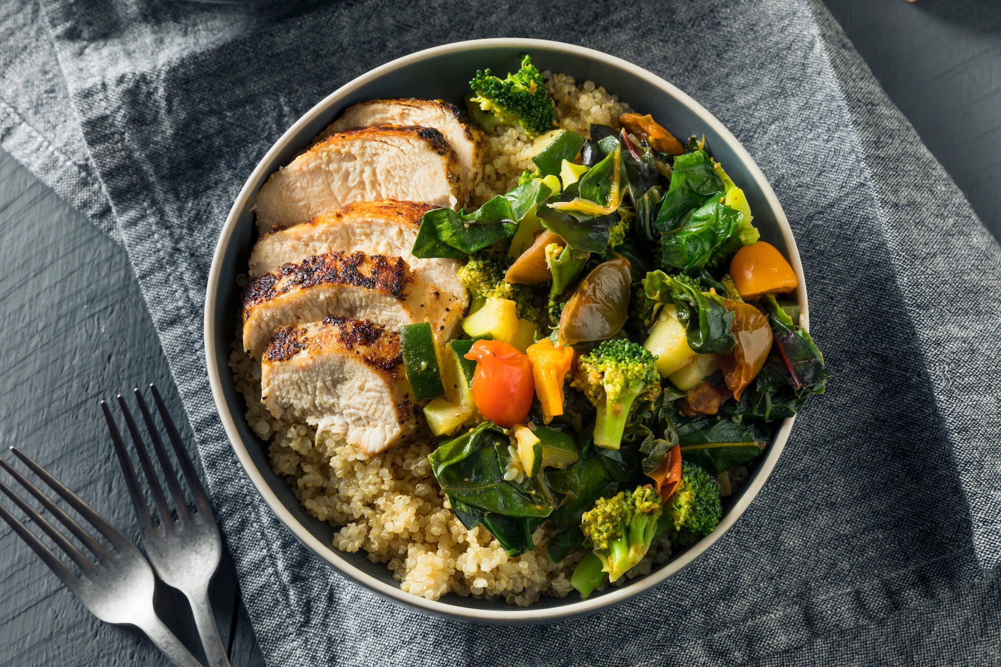 Chicken, Quinoa, Roasted Vegetables