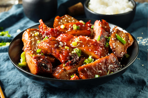 Lower Carb - Asian Glazed Garlic Ginger Pork with Vegetables