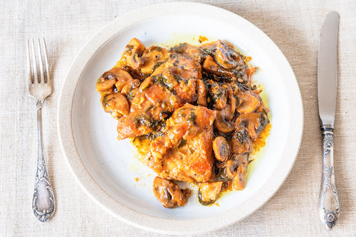 Braised Smothered Chicken and Cauliflower Mash