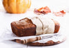 Pumpkin Zucchini Loaf. Homemade from gluten free flour, pumpkin puree, zucchini, canola oil, baking soda, cinnamon, nutmeg, eggs, and sugar in the raw.