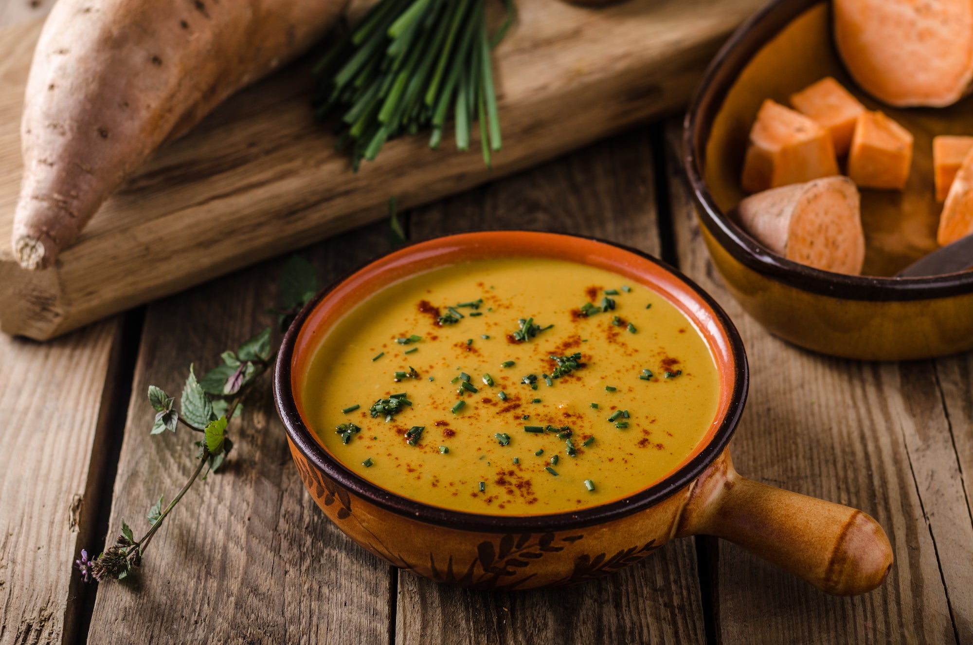 Sweet Potato & Chicken Andouille Bisque